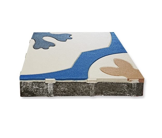 Carpet tile based on the ordinary concrete paving